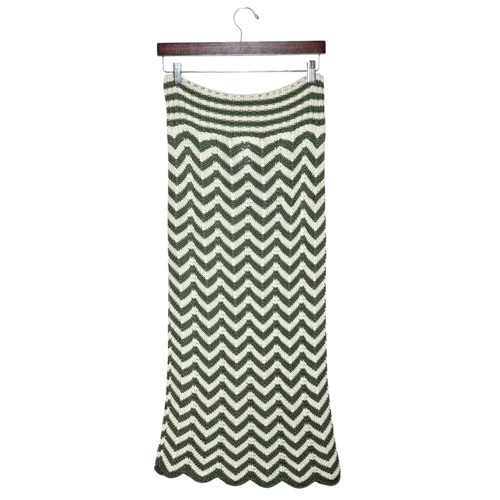 Agua Bendita Crochet Emory Crop Top & Mira Ete Skirt Set Chevron M/L - Picture 7 of 9